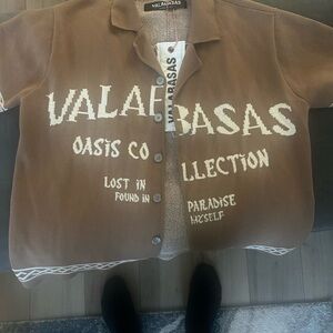 Valabasas Brown Casual Button Down Shirt
